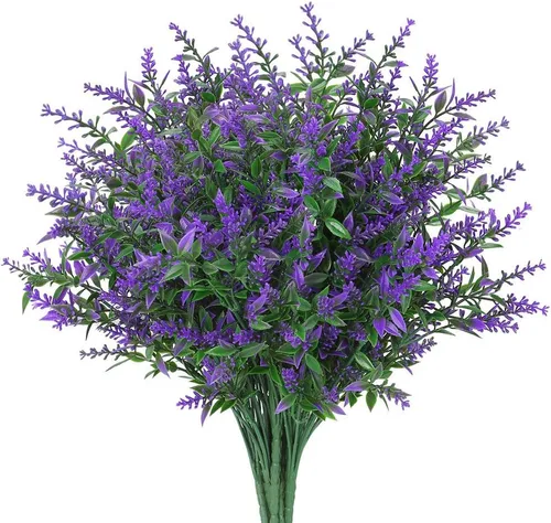 Miniatura 17 de GREENRAIN 8 ramilletes de flores artificiales de lavanda 3#amarillo