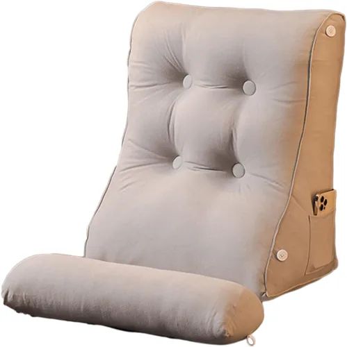 Miniatura 16 de Almohada de lectura triangular con cuña para cabecero y reposo de cama, cojín de apoyo para la espalda para leer, jugar, ver la televisión