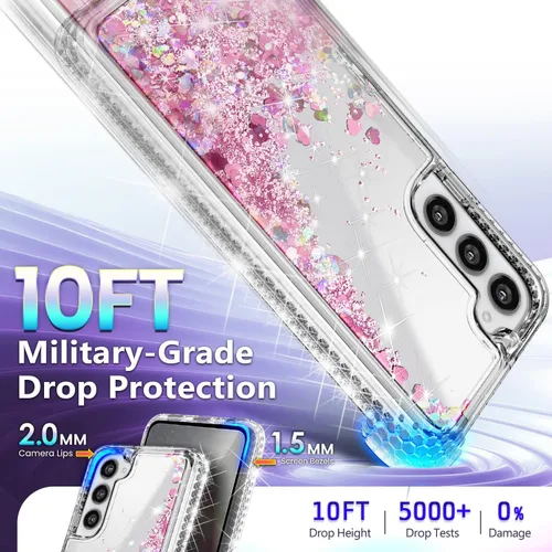 Miniatura 93 de NGB - Funda de teléfono diseñada para Samsung Galaxy S9+ Plus, morado/azul, con purpurina líquida para mujeres y niñas, con protector de pantalla