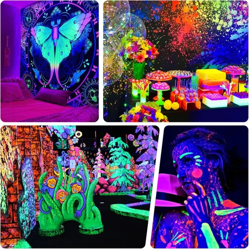 Miniatura 5 de Luz negra UV de 100 W, impermeable IP66, con enchufe e interruptor integrado. Ideal para fiestas brillantes, iluminación de escenario, pintura