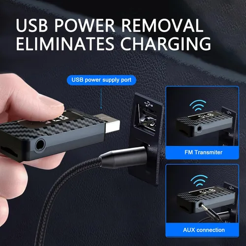 Miniatura 5 de Receptor Bluetooth USB para automóvil, adaptador de audio inalámbrico Bluetooth 5.3, fuente de alimentación USB, adaptador de conector auxiliar