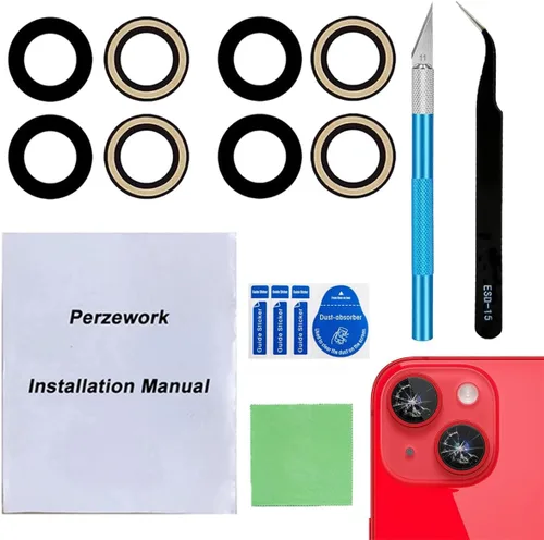Miniatura 18 de 2 Unidades OEM trasera lente de la cámara trasera reemplazo de cristal para iPhone 13 y iPhone 13 Mini con adhesivo preinstalado y kit de iPhone 13