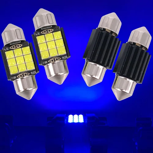 SOCAL-LED - Bombilla LED de 0.157 x 1.220 in de Canbus Super Bright 3030 Chipset para interior de coche, luz de cúpula DE3175, luz de mapa, azul