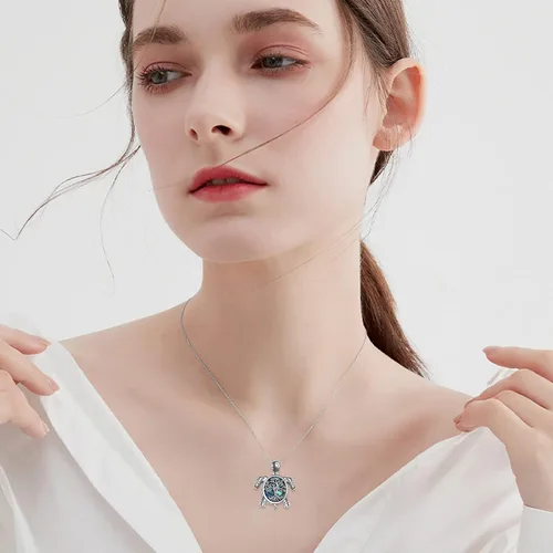 Miniatura 6 de YFN Collar de urna para cenizas con abulón de plata de ley tortuga marina búho perro flor de oto mariposa regalo de joyería para mujeres y niñas 182