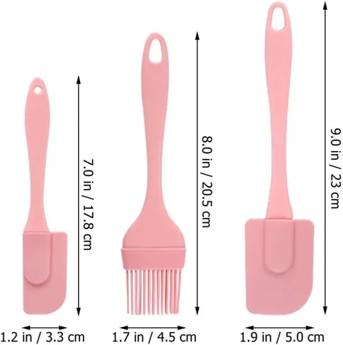 Miniatura 5 de Suministros para hornear, 3 piezas, juego de espátulas de silicona, espátulas de silicona, espátulas de espátula de aceite, para pasteles, crema