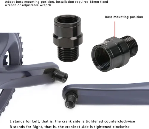 Miniatura 8 de Extensor de pedal, pedal de aleación de 0.630 in/0.6 pulgadas, eje de extensión universal para bicicletas de montaña, bicicletas de carretera BMX