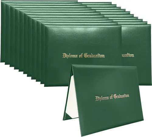 Miniatura 17 de Funda para diploma 8.5”x11” impresa “Diploma de Graduación” en cuero sintético acolchada y rica en color de TngHui, negra