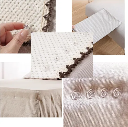 Miniatura 5 de NEBURORA 100 piezas de pasador giratorio de tapicería con cabeza de rosa transparente para fundas, faldas de cama, fundas de muebles de automóvil