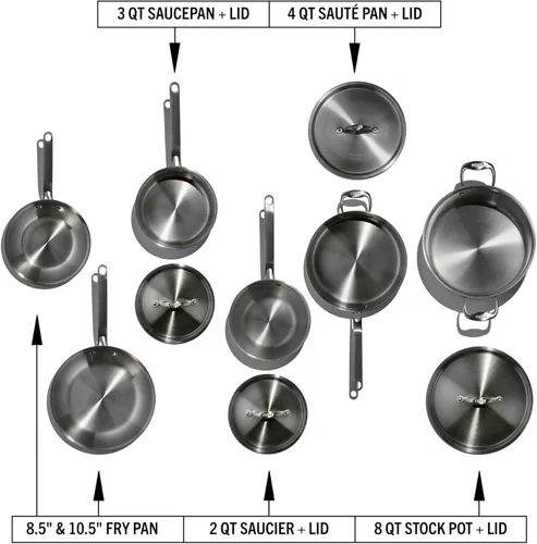 Miniatura 3 de Heritage Steel Eater Series - Juego de utensilios de cocina de 10 piezas, fabricado en Estados Unidos, juego de utensilios de cocina de acero
