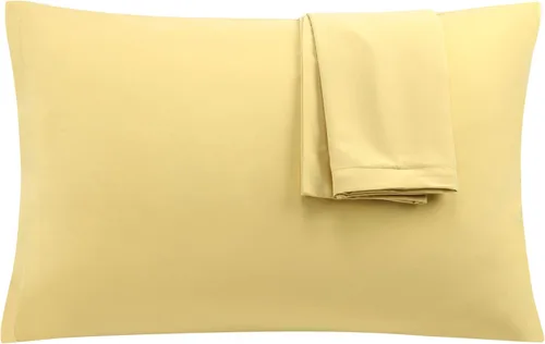 uxcell Paquete de 2 fundas de almohada de microfibra suave serie 1800 con cremallera estándar (20 x 26 pulgadas), color dorado