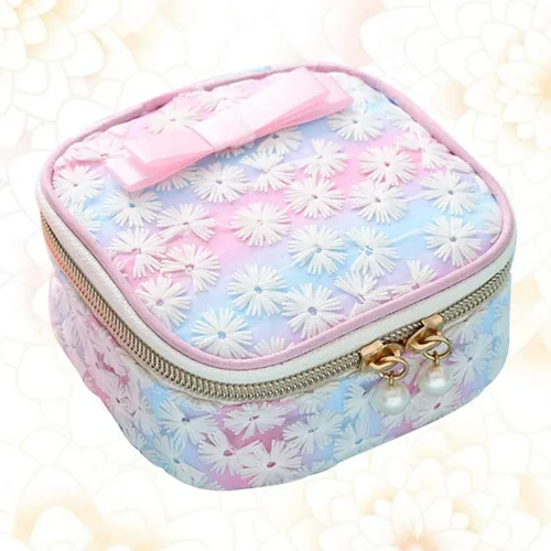 Miniatura 8 de EXCEART Bolsa de almacenamiento de servilleta sanitaria bordada de malla con cremallera, bolsa organizadora compacta para viajes, uso al aire libre