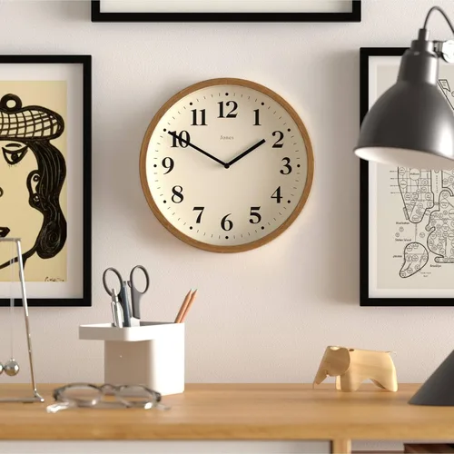 Miniatura 2 de JONES CLOCKS® Lodge - Reloj de pared Reloj moderno pequeño 10 pulgadas Madera sintética oscura Estilo contemporáneo clásico para cocina