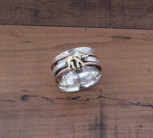Miniatura 40 de Boho Spinner Ring, Mothers Day Gift, Silver 925 Women Ring, Sterling Silver 925 Ring, Fidget Spinner Ring,Women Silver Anxiety Ring