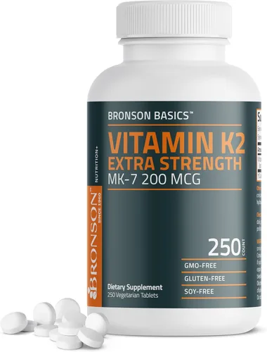 Miniatura 8 de Bronson Vitamina K2 MK-7 200mcg extra fuerza, 60 tabletas vegetarianas