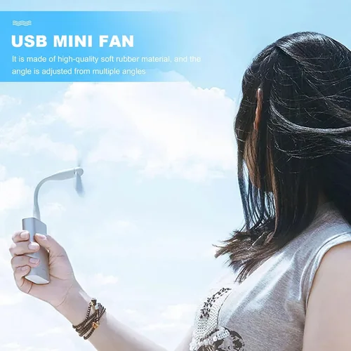 Miniatura 6 de Sokelinn-six Ventilador flexible USB, mini ventiladores de refrigeración portátiles alimentados por USB para banco de energía, portátil, cargador