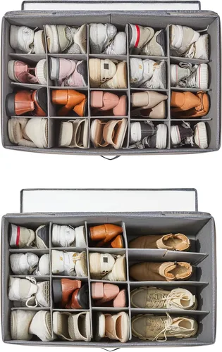 Miniatura 4 de Berdeng Organizador de almacenamiento de zapatos para armario, organizador de caja de zapatos, estante de zapatos plegable que ahorra espacio