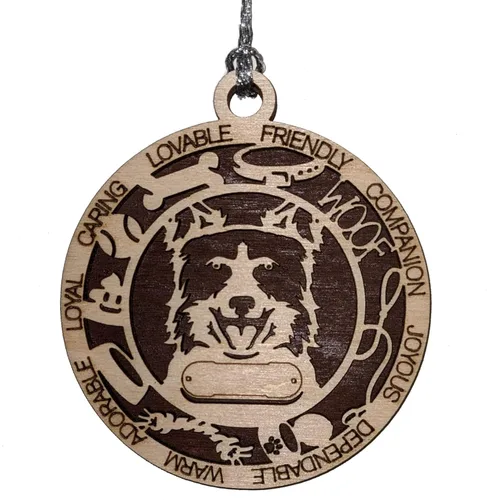 Miniatura 34 de Adorno de Navidad personalizado de madera para perro de 3 pulgadas, nombre y texto personalizables, hecho a mano en Estados Unidos, diseño de corte
