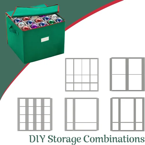 Miniatura 4 de Caja para guardar adornos navideños, con separadores, de la marca Tiny Tim Totes (capacidad para 75 adornos)