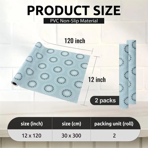Miniatura 4 de FIFTY FEET Forro de estante de 12 x 120 pulgadas para gabinetes de cocina, forro de cajón de PVC para cómoda antideslizante para baño, forro de Blue
