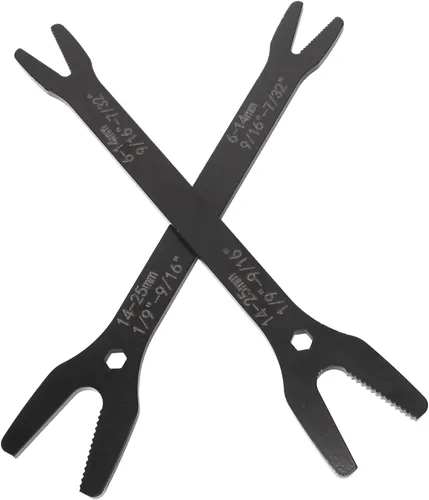 Miniatura 6 de Larcele Llave inglesa ajustable de doble extremo de 0.236-0.984 in, herramienta multifuncional para montar al aire libre o mantenimiento del Negro