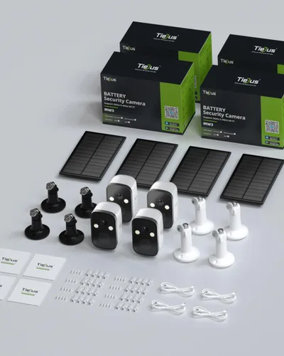 Miniatura 9 de Cámaras de seguridad solar 2K 5G inalámbricas para exteriores, paquete de 4 cámaras solares para seguridad del hogar con visión nocturna a todo