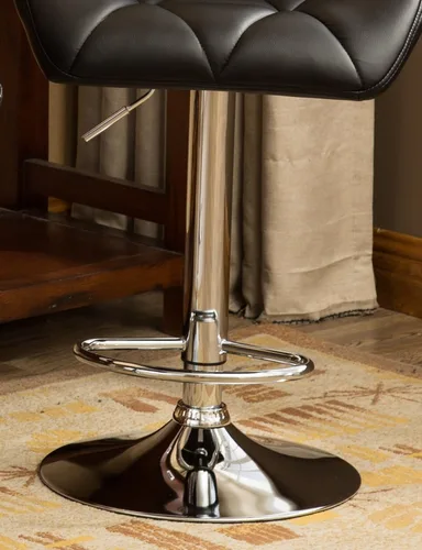 Miniatura 9 de Roundhill Furniture PC190BK Glasgow taburetes de bar con altura ajustable, Metal, Negro