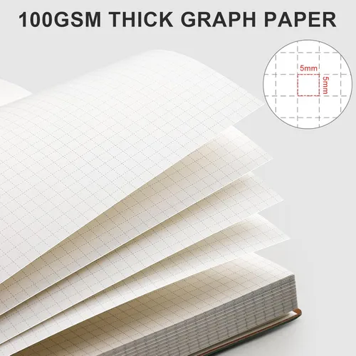 Miniatura 2 de AHGXG Cuaderno de papel cuadriculado - Cuaderno de papel de cuadrícula tamaño A4 grande 8.5''×11'', 320 páginas de diario grueso, papel cuadriculado