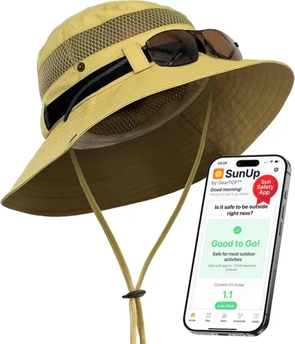 Miniatura 11 de GearTOP Wide Brim Sun Hat for Men & Women, UPF 50+ Fishing Hat with Detachable Neck Flap & Face Cover Gardening Boonie Sunhat