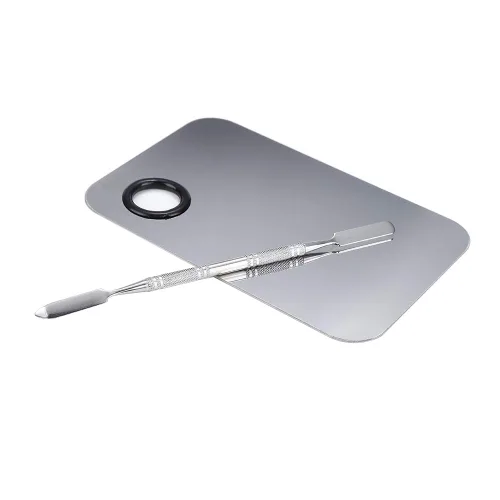 Miniatura 6 de Paleta de maquillaje cosmético de acero inoxidable, paleta de maquillaje profesional de mezcla de cosméticos espátula, herramienta de artista