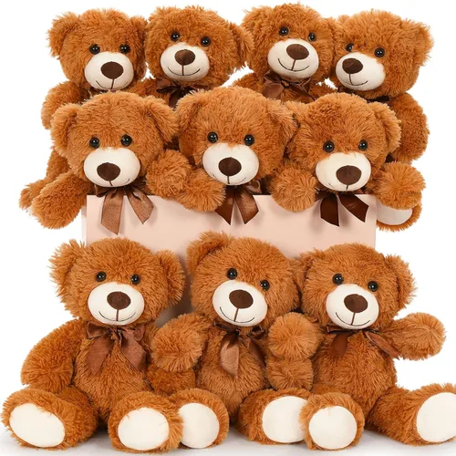 Miniatura 23 de MaoGoLan Paquete de osos de peluche para baby shower, 12 paquetes de pequeños osos de peluche en oferta, osos de peluche pequeños de 13.5" de felpa