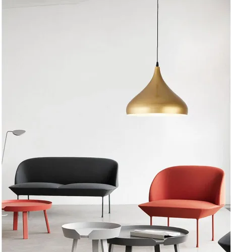 Miniatura 5 de Iluminación colgante de metal dorado de estilo industrial para isla de cocina, lámparas colgantes retro americanas para mesa de comedor, lámpara