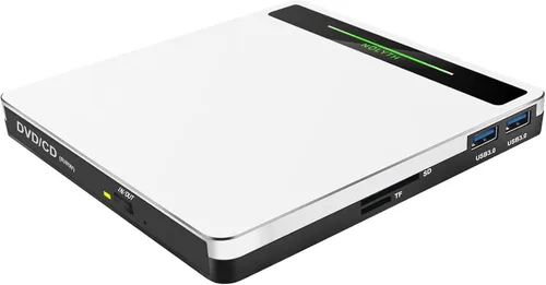 Miniatura 8 de Unidad de CD externa para portátil: USB 3.0 USB C DVD ROM quemador portátil - reproductor óptico de CD/DVD con puertos SD/TF/2 USB compatible