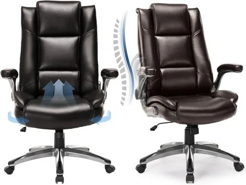 Miniatura 12 de COLAMY Silla de Oficina Ejecutiva de Cuero - Silla de Escritorio de Computadora para Casa con Respaldo Alto con Brazos Abatibles Acolchados, Bloqueo