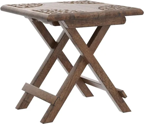 Miniatura 5 de Mesa altar pequeña para meditación, puja, prácticas wiccanas, budistas - Mesa lateral baja de madera, mesa de té japonesa, diseño de dragón plegable