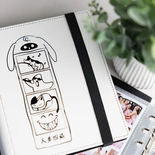 Miniatura 37 de Álbum de fotos de cabina de fotos - Cuaderno con purpurina de 6 anillas, carpeta brillante con 20 fundas para fotos de 2x6 - Se adapta a 80 tiras