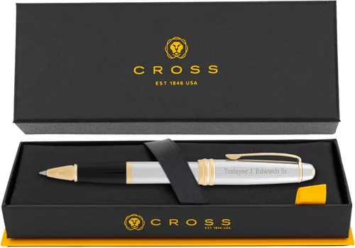 Dayspring Pens Cross Bailey Medalist - Bolígrafo de punta redonda personalizada | Bolígrafos cruzados de lujo grabados personalizados para hombres,