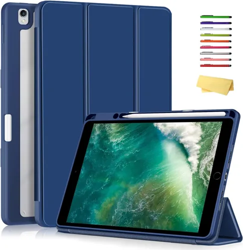 Miniatura 12 de Para Apple iPad de 9ª/8ª/7ª generación de 10.2 pulgadas (2021/2020/2019), cubierta trasera transparente de TPU a prueba de golpes