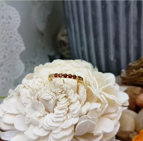 Miniatura 85 de Dazzlingrock Collection Anillo de boda redondo de 5 piedras preciosas o diamantes para mujer en oro macizo de 10 K/14 K/18 K