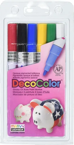 Conjunto marcadores de punta fina Uchida 6 unidades Decocolor