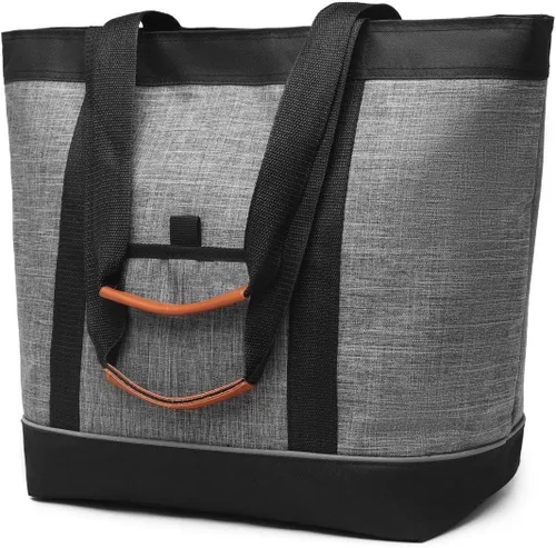 Miniatura 9 de Insulated Cooler Bag Reusable Grocery Tote Bags Transport Large Lunch Box for Women Negro satinado