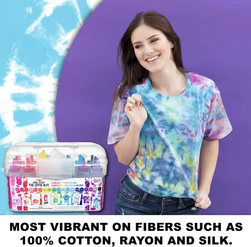Miniatura 9 de Tulip Kit de teñido anudado de un solo paso Color Spectrum, 24 botellas, colores arcoíris, kit de tie-dye todo en uno para grupos grandes