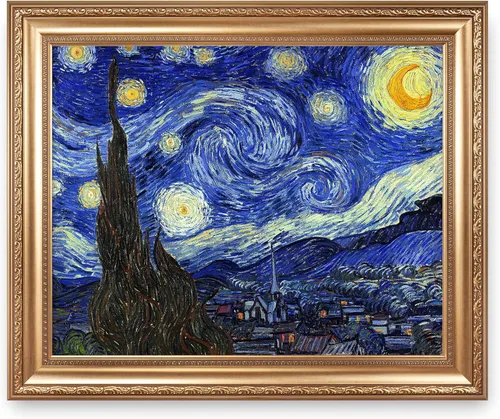 Miniatura 251 de A&T ARTWORK Noche estrellada sobre el Ródano de Vincent Van Gogh. Tamaño del marco: 36 x 30 pulgadas, tamaño de la imagen: 30 x 24 pulgadas