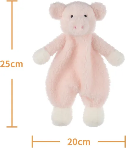 Miniatura 5 de Apricot Lamb Manta de seguridad de animales de peluche, diseño de cerdo rosa, manta de carácter infantil, manta de lujo para acurrucarse, 10 pulgadas