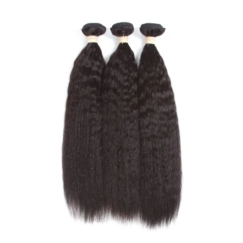 Miniatura 3 de Kerriana Paquetes de cabello humano lacio rizado, rizado lacio cosido 100% sin procesar brasileño 3 paquetes 10 pulgadas 12 pulgadas 14 pulgadas