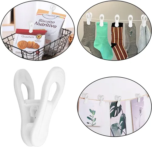 Miniatura 5 de Clips de plástico resistentes para colgar – multiusos para jeans, faldas, suéteres y pantalones (30 unidades, blanco)