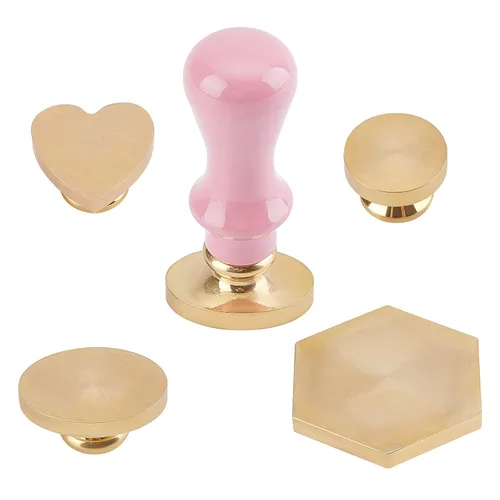 Miniatura 11 de CRASPIRE Juego de 6 cabezales de sello de cera, 6 cabezales de sello de cera en blanco con 2 asas de madera para invitaciones de boda, sobres