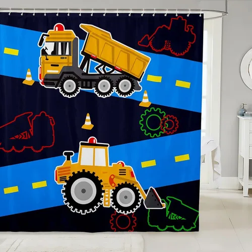 Miniatura 44 de Cortina de ducha de unicornio para niños, cortina de baño de dinosaurio de dibujos animados, conjuntos de accesorios de baño Kawaii de animales