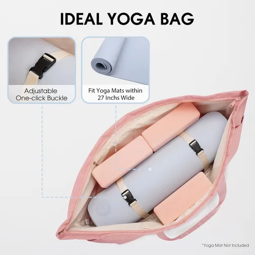 Miniatura 2 de Bolsa grande para esterilla de yoga con compartimento para zapatos y bolsillo impermeable, bolsa de gimnasio para pilates con soporte para esterilla