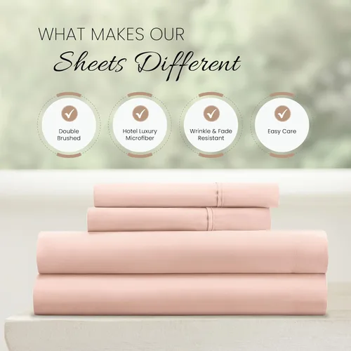 Miniatura 4 de Linen Market Juego de sábanas tamaño Queen de 4 piezas – Sábanas refrescantes ultra cómodas y transpirables – Bolsillo profundo y sábanas sin Blush