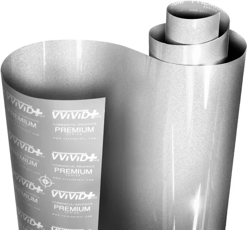 VViViD+ - Rollo de película de vinilo para auto con acabado ultra brillante plateado metálico, recubrimiento de pintura premium, con tecnología de